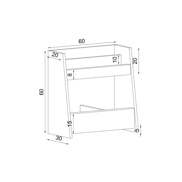Pikas Montessori Classic 60 cm White Suntalam Bookcase 1 Shelf Kids' Furniture Multipurpose 30 cm - Image 3