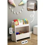 Pikas Montessori Classic 60 cm White Suntalam Bookcase 1 Shelf Kids' Furniture Multipurpose 30 cm - Image 6