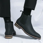 Men's British Style Retro Leather Chelsea Boots - Image 3