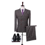 Business Suits Gray Men Woolen Full Sleeve 2 Pieces Suit Men's Business Suit Double Breasted - Image 11