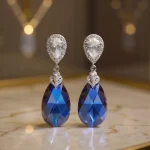 E1180 Rainbow Quartz Water Drop Earrings - Image 2