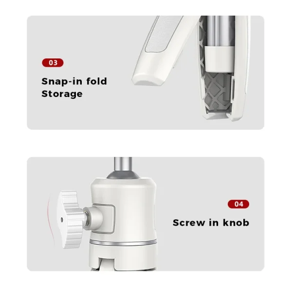 Ulanzi MT-08 Mini Tripod White Color Foldable Tripod Monopod  Mount 1/4'' Tripod Universal for DSLR Android iPhone Smartphone - Image 23