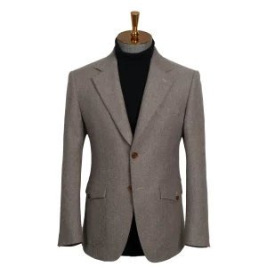HARCHOY Classic High End off the Shelf blazer Man Suit for Men Flat Lapel Single Breasted Tweed Wool Slim Grey Suit for Men Suit