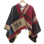 Customized Logo Winter Women Poncho Monogram Blanket Cashmere Wool Personalized Scarf Plaid Ponchos Cape - Image 8