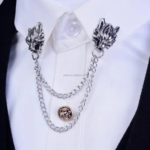 Man Suit Shirt Collar Lapel Pin Brooch Dragon Badge Retro Pins Wedding Dress Party