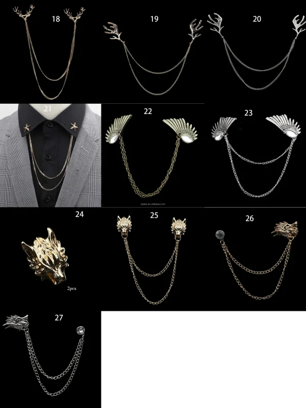 Man Suit Shirt Collar Lapel Pin Brooch Dragon Badge Retro Pins Wedding Dress Party - Image 4