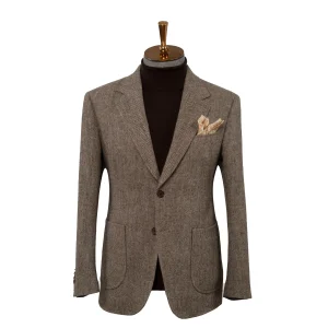 HARCHOY Brown Single Breasted Flat Lapel Collar 100 Wool Tailored Suit Turkey Suit for Men blazer Man Suit Wholesale