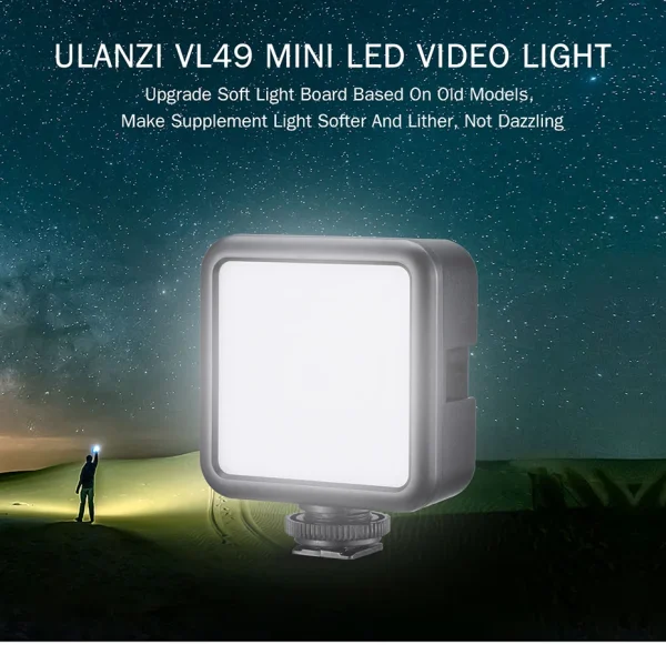 Ulanzi VL49 6W Mini Vlog LED Fill Light White 2000mAh 5500K Zoom Lighting Photographic Lighting Video Phone Selfie Fill Lamps - Image 22