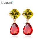 LUOTEEMI Water Drop Zircon Earrings