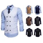 Double-Breasted Slim Fit Waistcoats - Image 2