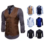 Double-Breasted Slim Fit Waistcoats - Image 3