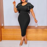 Beaded ruffle evening gown - Image 5