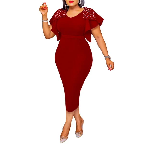 Beaded ruffle evening gown - Image 9