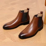 Retro Handmade Shoes for Gentlemen Men's Boots - Image 3