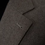 HARCHOY Classic High End off the Shelf blazer Man Suit for Men Flat Lapel Single Breasted Tweed Wool Slim Grey Suit for Men Suit - Image 4