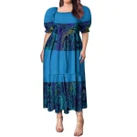 High Quality Hawaiian Tropical Style Design Women's Bubble Sleeve Dress Polynesian Plus Size Women Clothing TE PA Casual Dresses - Image 39