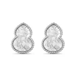 Dylam Fashion Design Rhodium 22K Gold Plated 925 Sterling Silver Gourd Shape Stud Earrings for Women Dress up Fine Jewelry