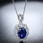 Diana Style S925 Cultivated Sapphire & Paraiba Necklace Set - Image 2