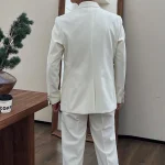 2024 Retro Simple Man Suit Micro Loose Wedding Suits for Men Office Formal Suits Set - Image 5