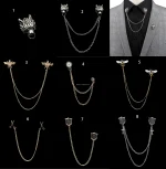 Man Suit Shirt Collar Lapel Pin Brooch Dragon Badge Retro Pins Wedding Dress Party - Image 2