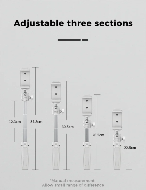 Ulanzi MT-08 Mini Tripod White Color Foldable Tripod Monopod  Mount 1/4'' Tripod Universal for DSLR Android iPhone Smartphone - Image 18