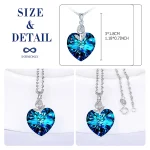 Korean Style S925 Silver Rose Heart Crystal Necklace - Image 2