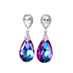 E1180 Rainbow Quartz Water Drop Earrings