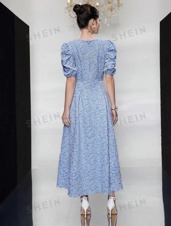 3D Textured Woven Weaved Jacquard Fabric With Floral Raised Design Embossed Pattern for Children Wear Women Dresses Clothings - Image 5