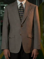 HARCHOY Classic High End off the Shelf blazer Man Suit for Men Flat Lapel Single Breasted Tweed Wool Slim Grey Suit for Men Suit - Image 6