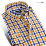 slim fit plaid cotton shirt - Image 11