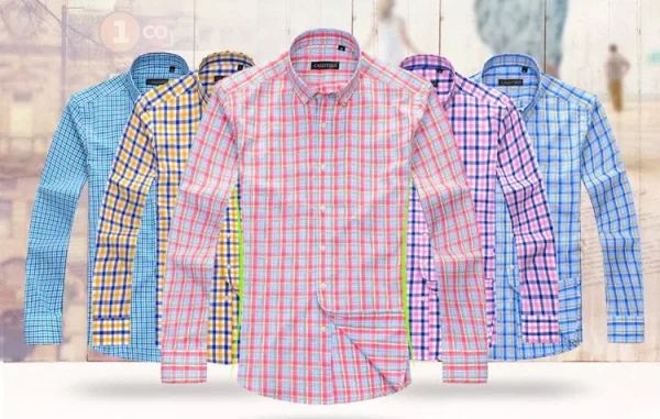 slim fit plaid cotton shirt - Image 16