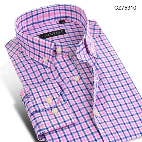 slim fit plaid cotton shirt - Image 24