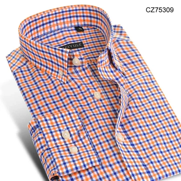 slim fit plaid cotton shirt - Image 23