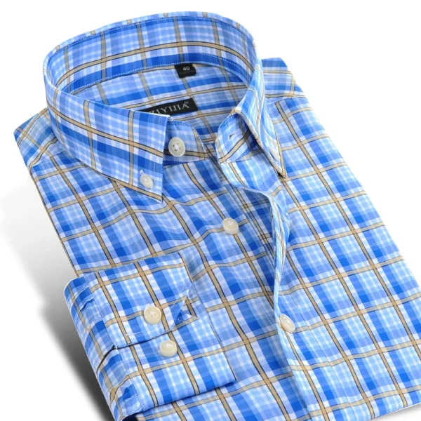 slim fit plaid cotton shirt - Image 5