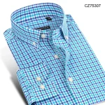 slim fit plaid cotton shirt - Image 21