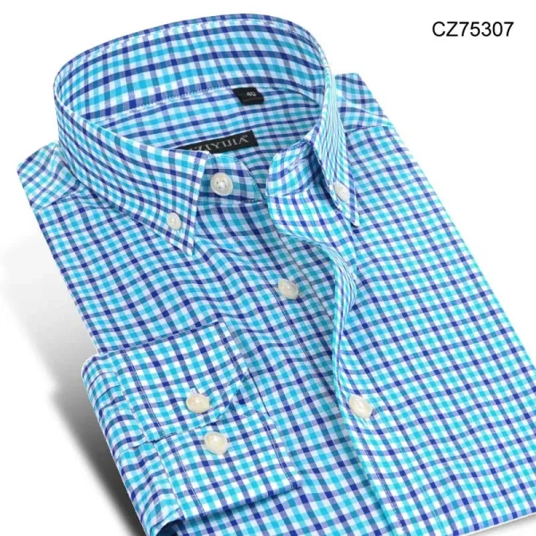 slim fit plaid cotton shirt - Image 21