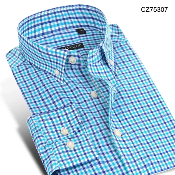 slim fit plaid cotton shirt - Image 8