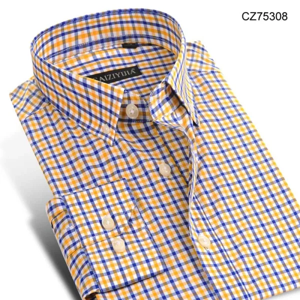 slim fit plaid cotton shirt - Image 22