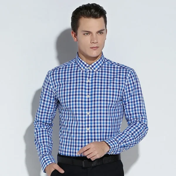 slim fit plaid cotton shirt - Image 17