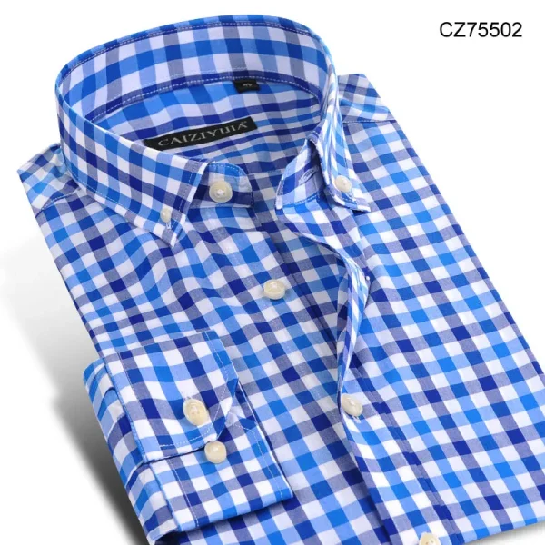 slim fit plaid cotton shirt - Image 12