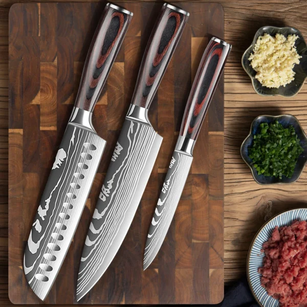 Japanese Style 8 PCS Kitchen Knife Set - Image 9