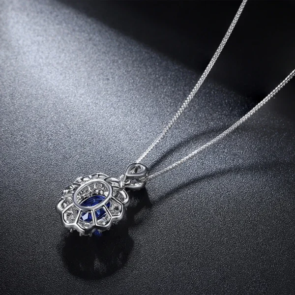 Diana Style S925 Cultivated Sapphire & Paraiba Necklace Set - Image 5