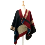 Customized Logo Winter Women Poncho Monogram Blanket Cashmere Wool Personalized Scarf Plaid Ponchos Cape - Image 7