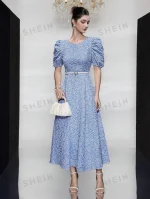 3D Textured Woven Weaved Jacquard Fabric With Floral Raised Design Embossed Pattern for Children Wear Women Dresses Clothings - Image 6