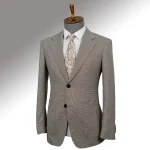 HARCHOY Plaid Single Adhesive Breasted Flat Lapel Slim Fit Ready Wear Formal Suit's Buckle blazer Man Suit for Men - Image 2