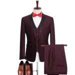 Custom Men Suits 3 Pieces Large Size Men's Wedding  Fashion Groom Set Best Man Suit Wedding Dress