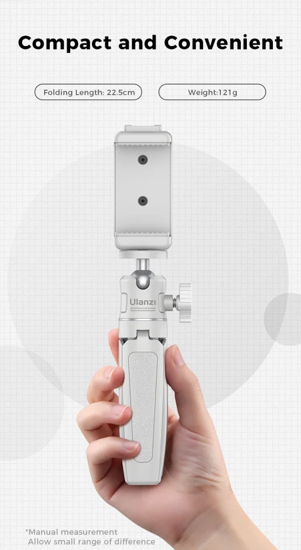 Ulanzi MT-08 Mini Tripod White Color Foldable Tripod Monopod  Mount 1/4'' Tripod Universal for DSLR Android iPhone Smartphone - Image 17