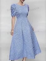 3D Textured Woven Weaved Jacquard Fabric With Floral Raised Design Embossed Pattern for Children Wear Women Dresses Clothings - Image 4