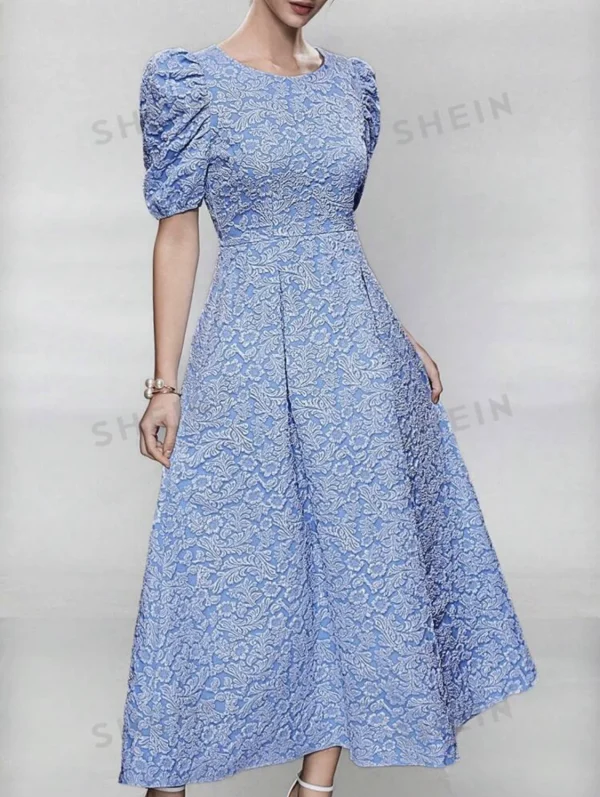 3D Textured Woven Weaved Jacquard Fabric With Floral Raised Design Embossed Pattern for Children Wear Women Dresses Clothings - Image 4