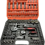 108pcs Chrome Vanadium Steel Manual Tool Kit Including Durable Non-Battery Metric Ratchet Socket Wrench Automotive Mechanical - Image 4
